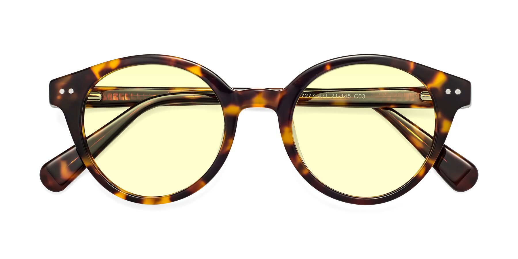 Folded Front of Bellion in Tortoise with Light Yellow Tinted Lenses