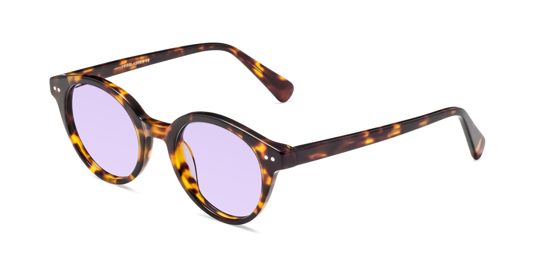 Angle of Bellion in Tortoise with Light Purple Tinted Lenses