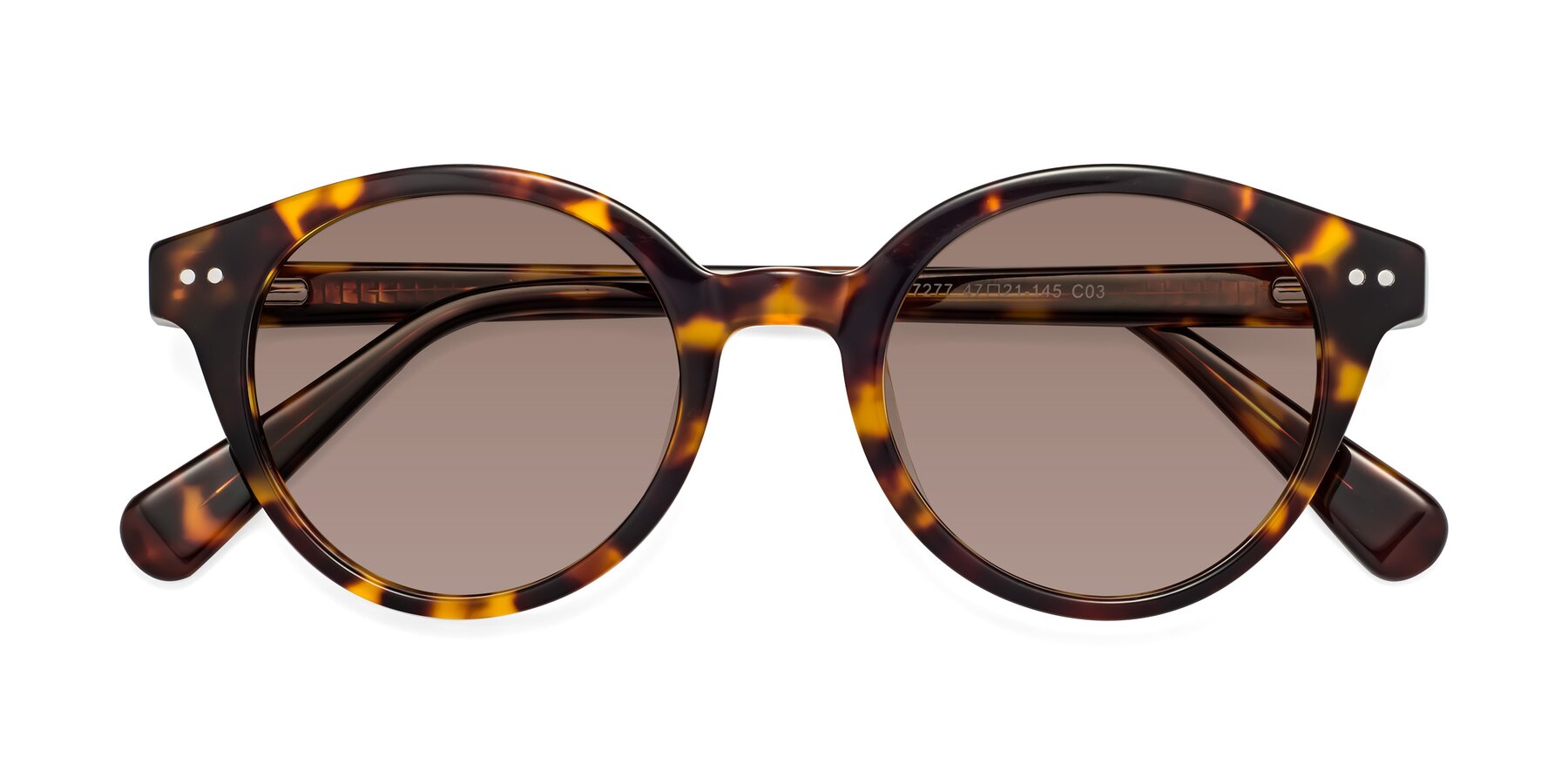Folded Front of Bellion in Tortoise with Medium Brown Tinted Lenses