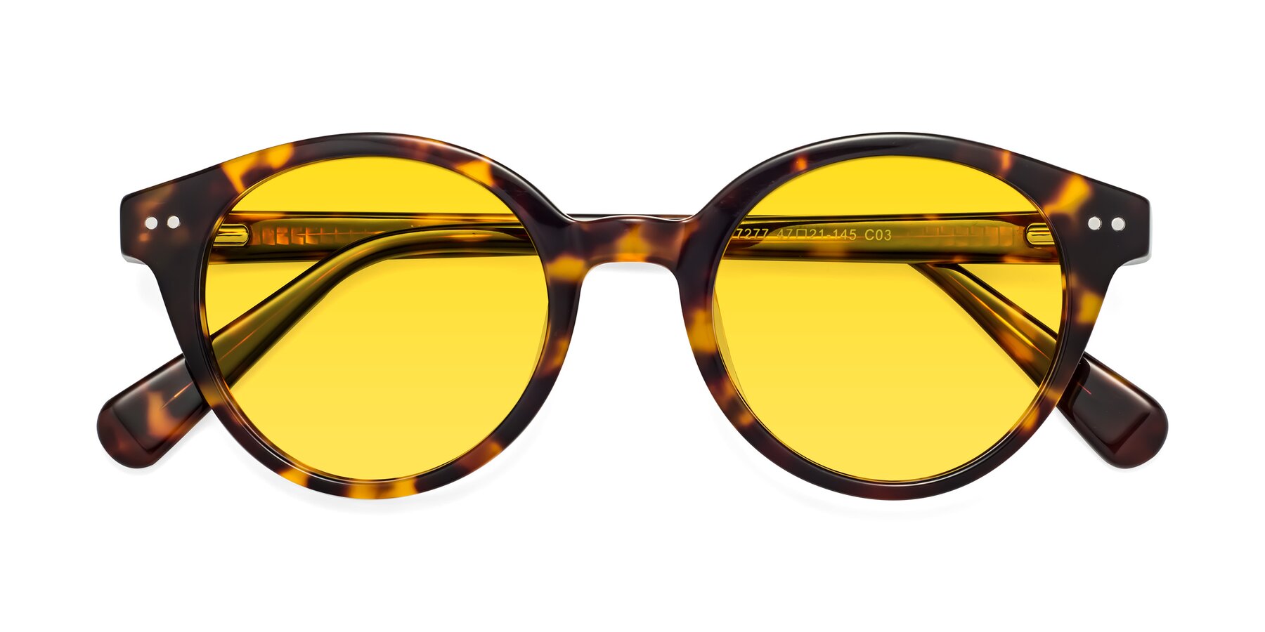 Folded Front of Bellion in Tortoise with Yellow Tinted Lenses