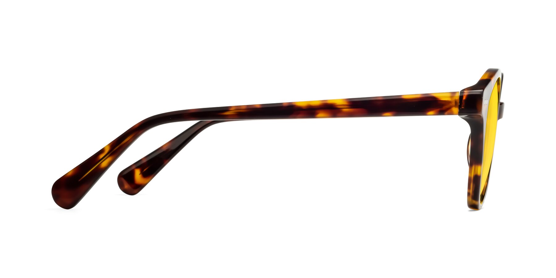 Side of Bellion in Tortoise with Yellow Tinted Lenses