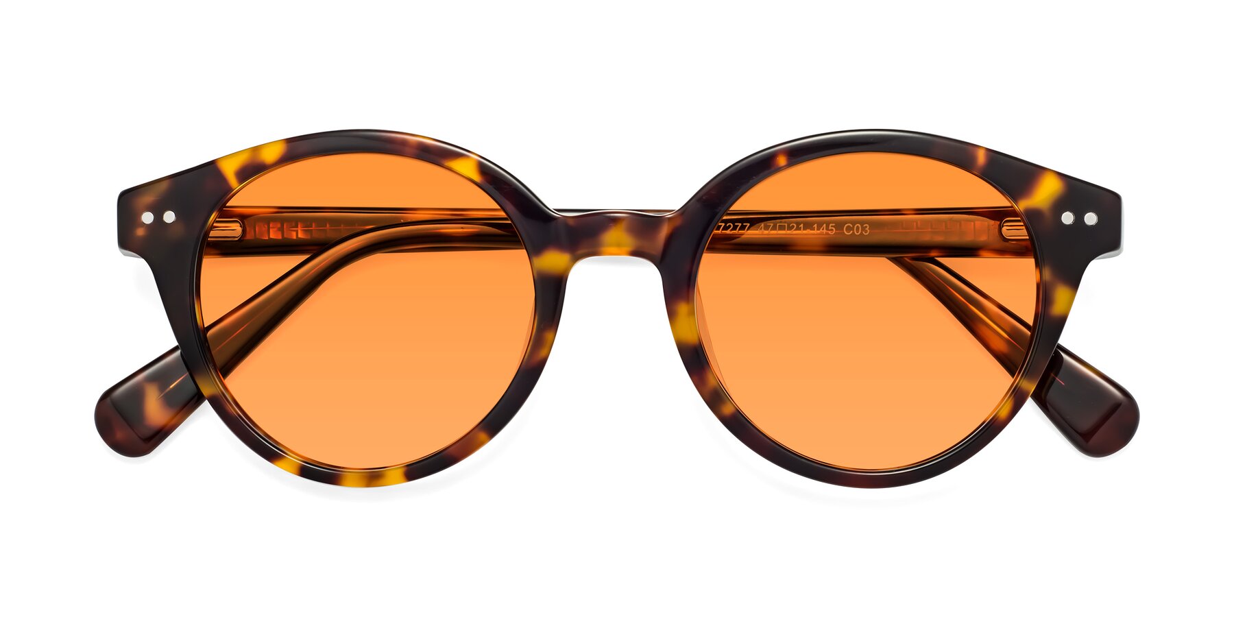 Folded Front of Bellion in Tortoise with Orange Tinted Lenses