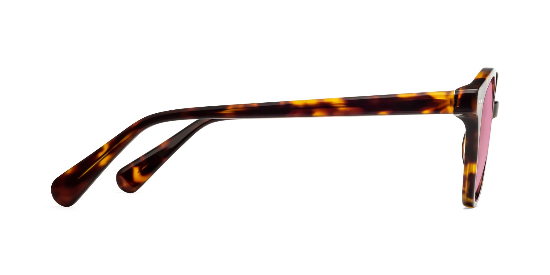 Side of Bellion in Tortoise with Medium Wine Tinted Lenses