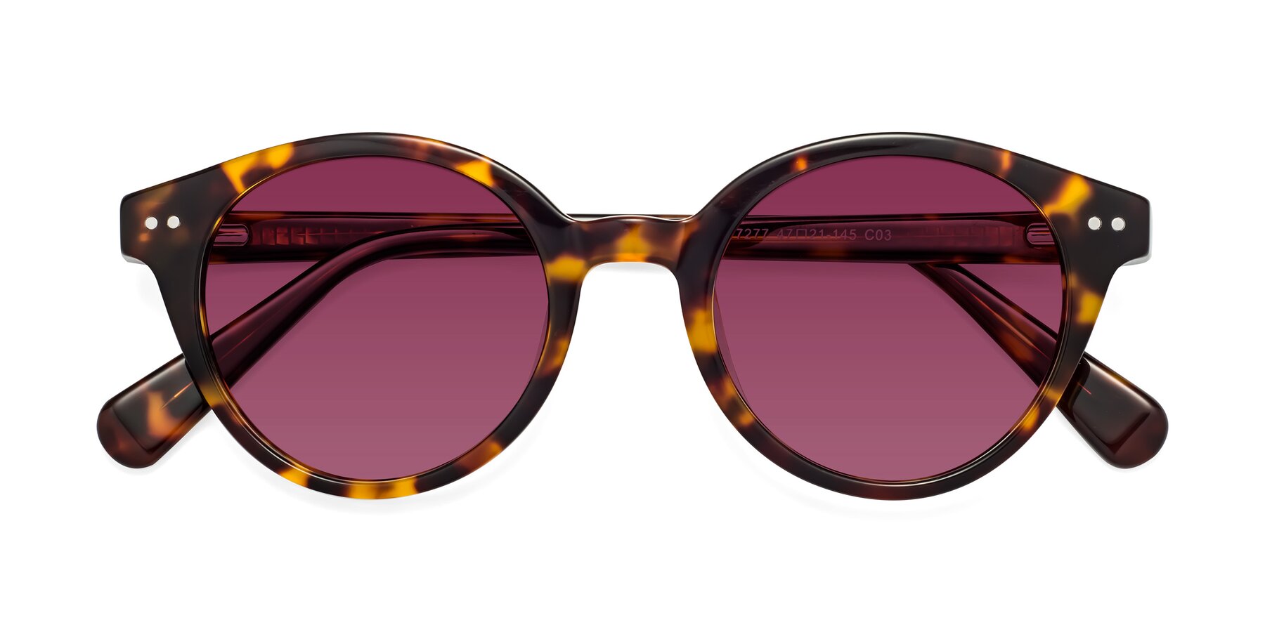 Folded Front of Bellion in Tortoise with Wine Tinted Lenses