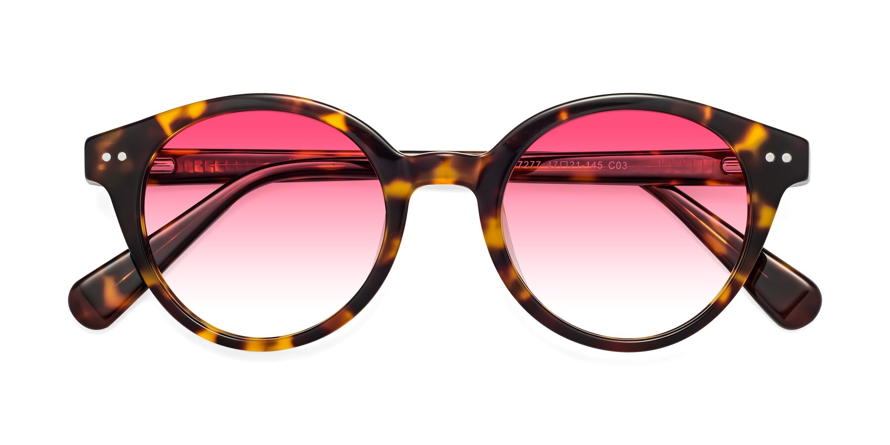 Folded Front of Bellion in Tortoise with Pink Gradient Lenses