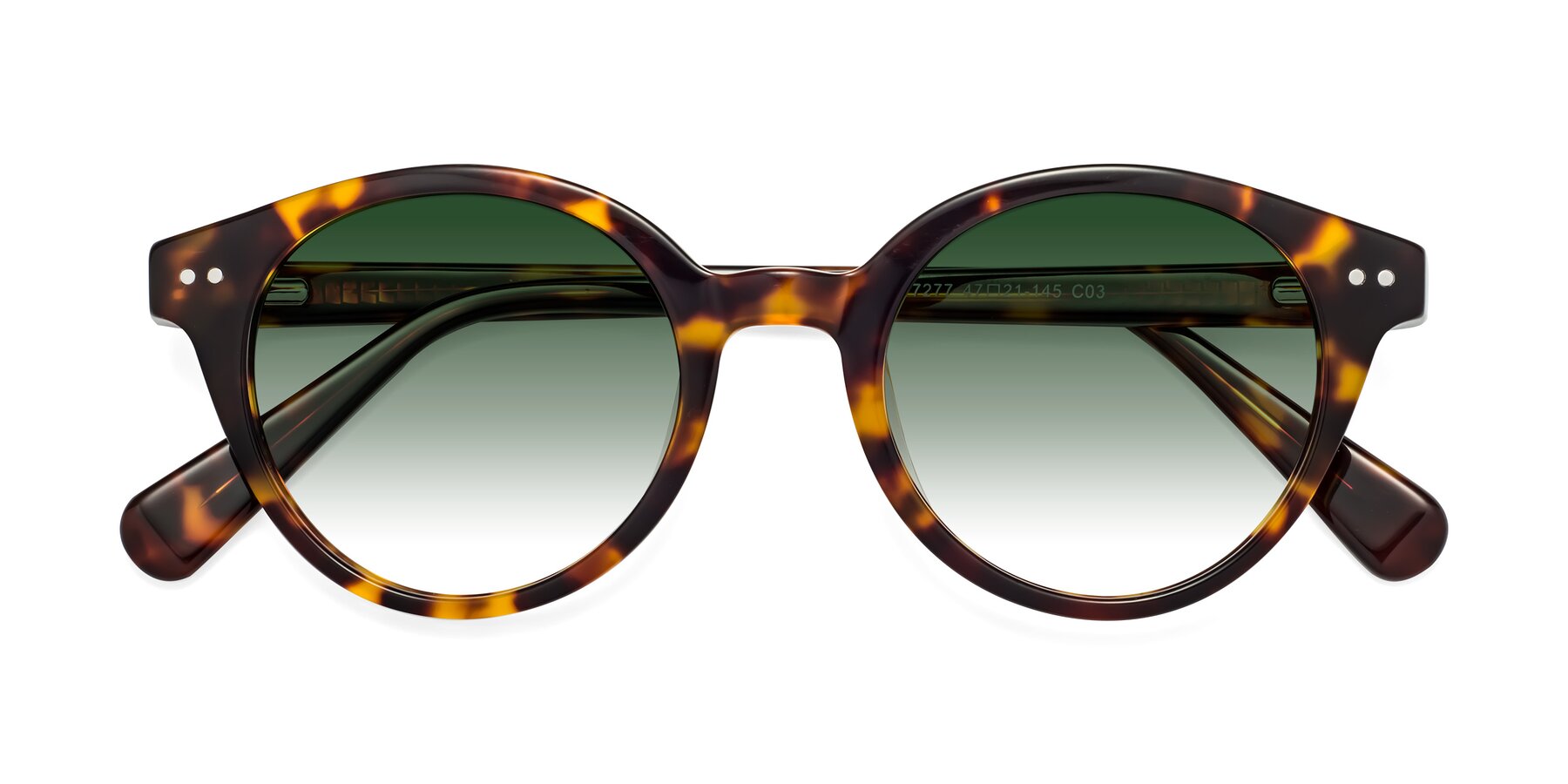 Folded Front of Bellion in Tortoise with Green Gradient Lenses