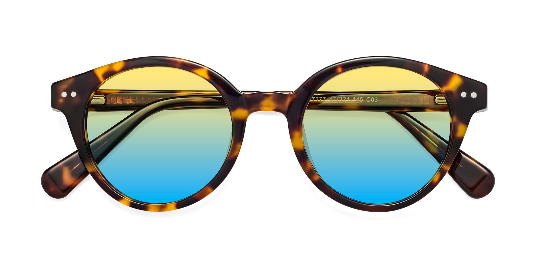 Folded Front of Bellion in Tortoise with Yellow / Blue Gradient Lenses