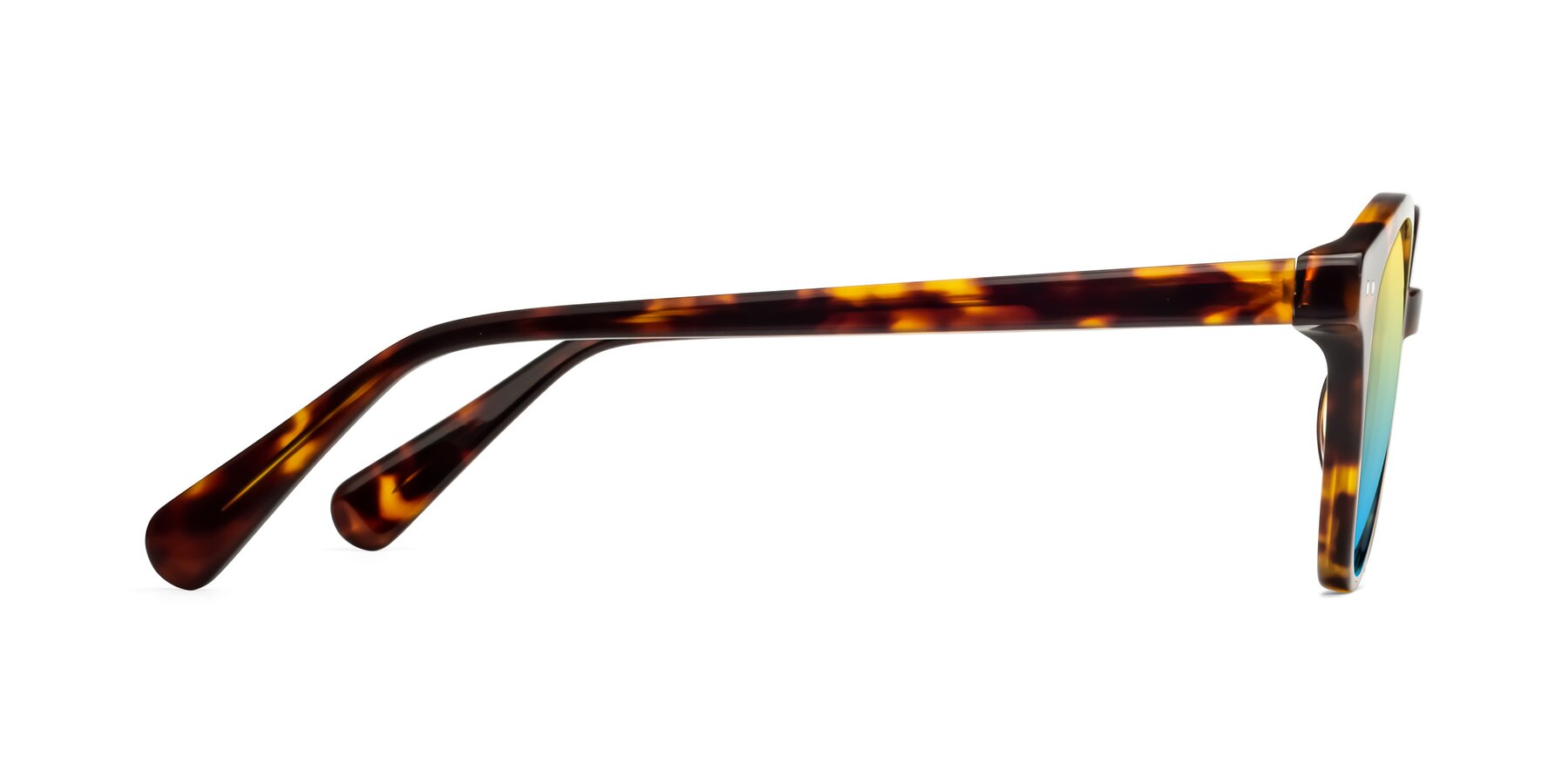 Side of Bellion in Tortoise with Yellow / Blue Gradient Lenses