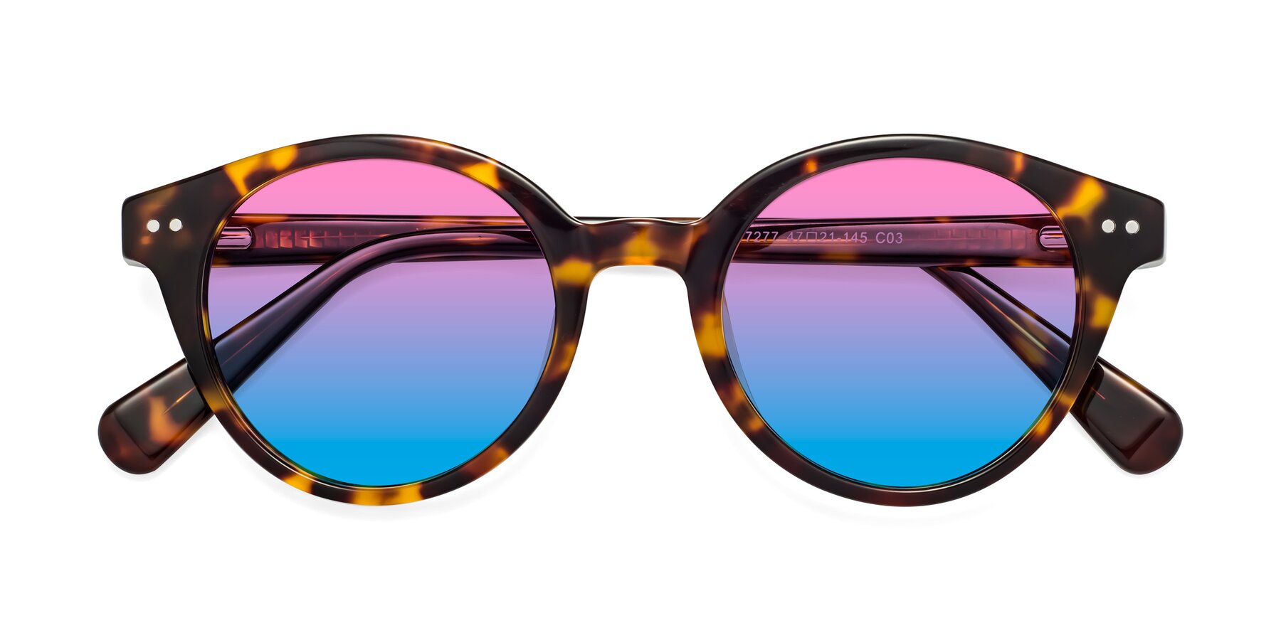 Folded Front of Bellion in Tortoise with Pink / Blue Gradient Lenses