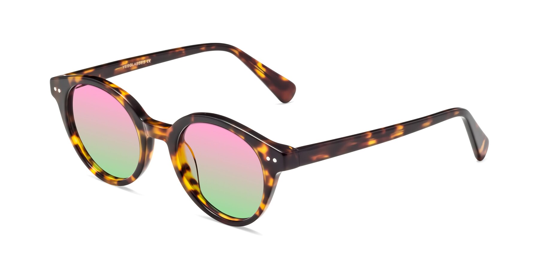 Angle of Bellion in Tortoise with Pink / Green Gradient Lenses