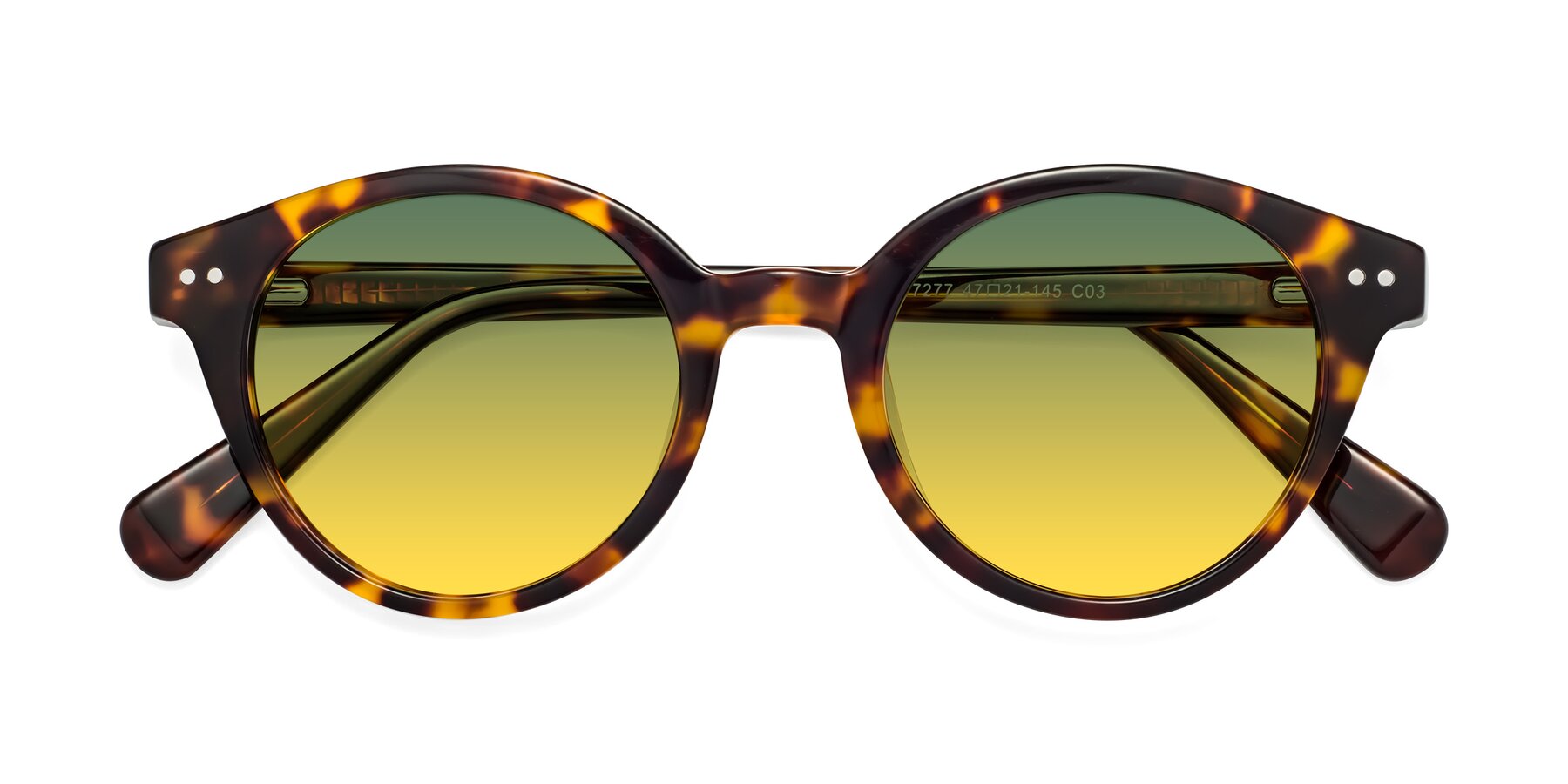 Folded Front of Bellion in Tortoise with Green / Yellow Gradient Lenses