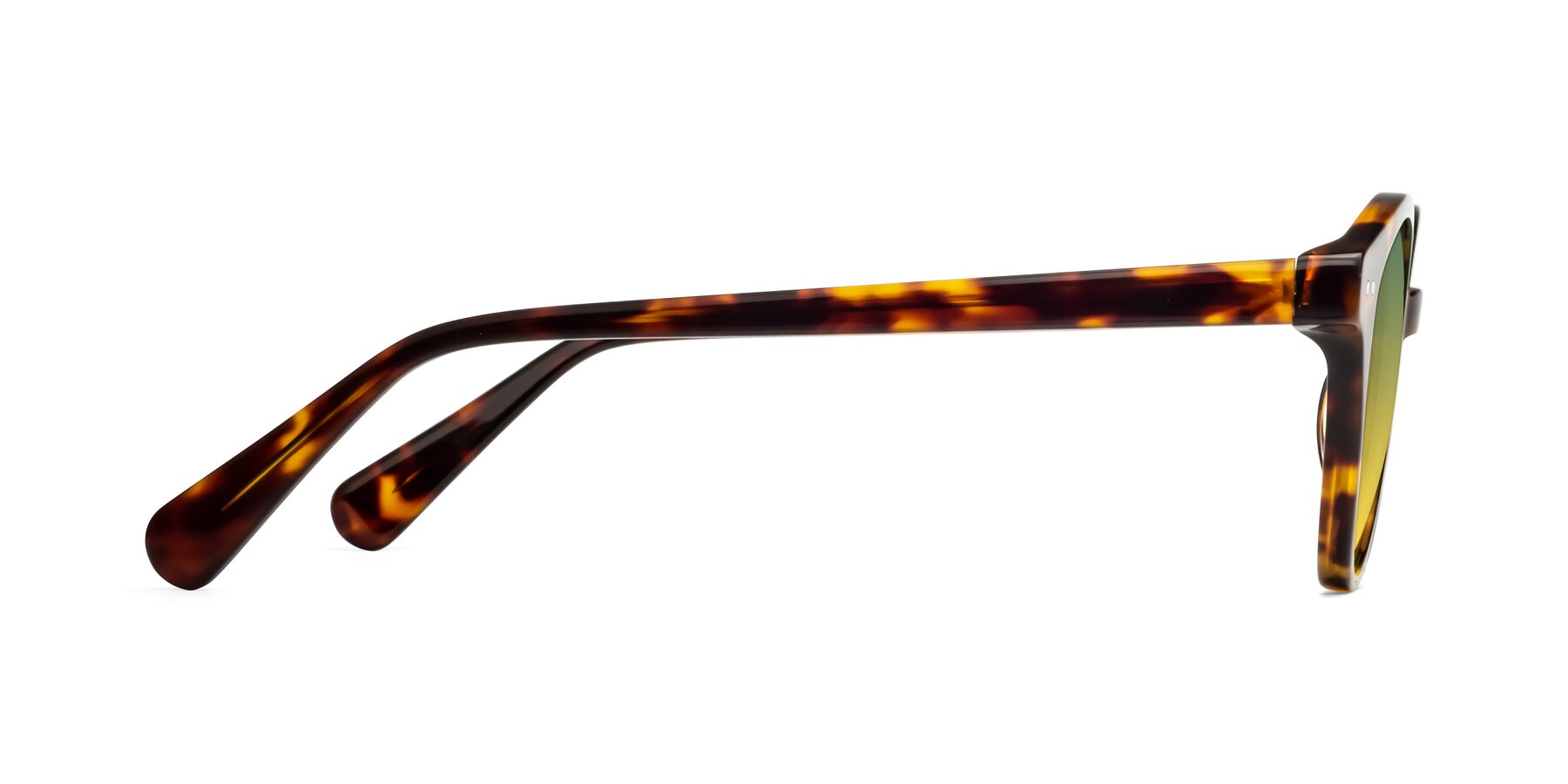 Side of Bellion in Tortoise with Green / Yellow Gradient Lenses