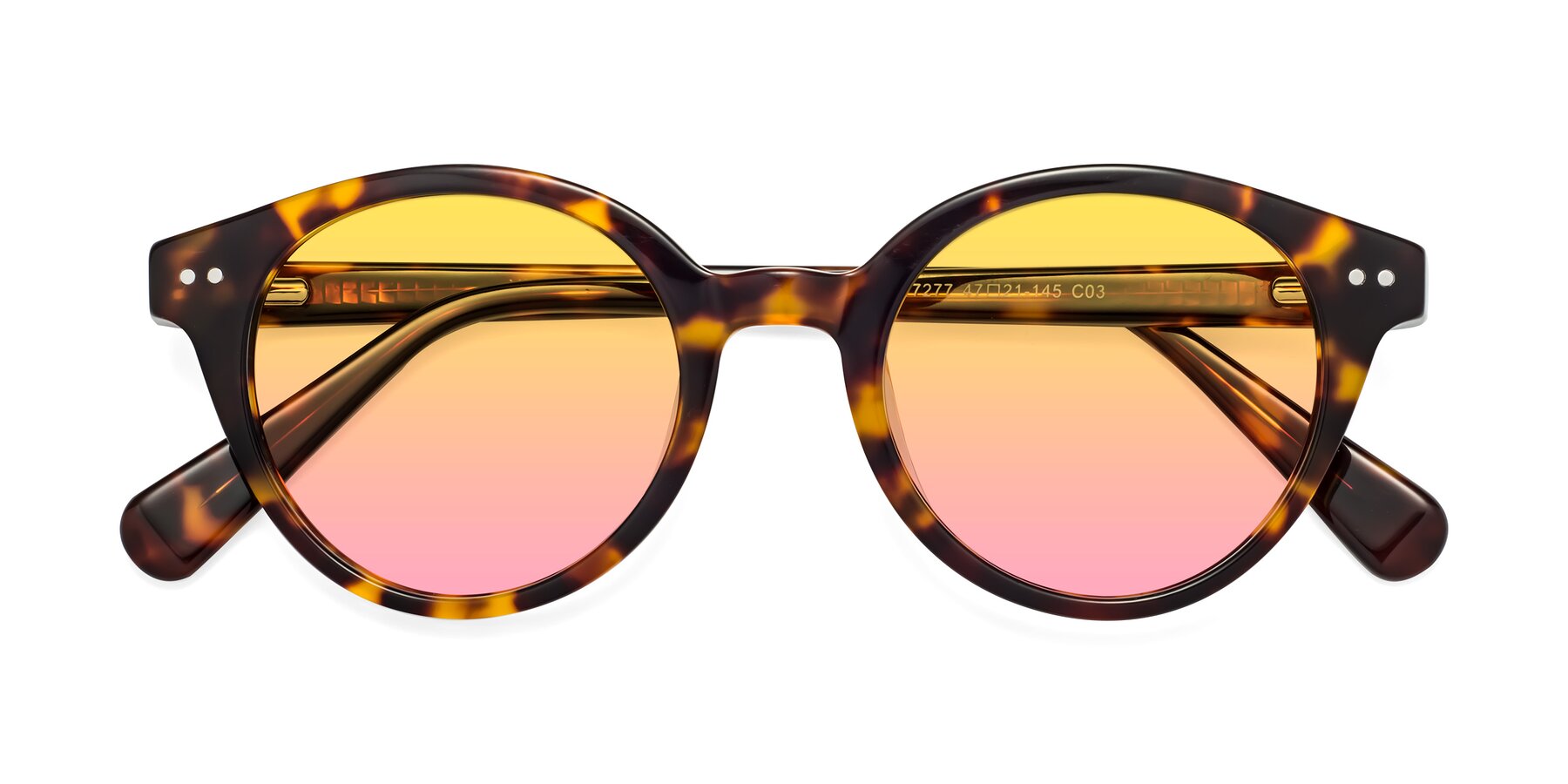 Folded Front of Bellion in Tortoise with Yellow / Pink Gradient Lenses
