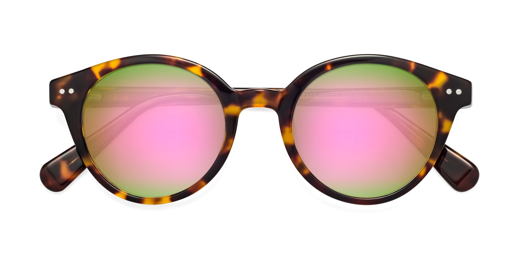 Folded Front of Bellion in Tortoise with Pink Mirrored Lenses