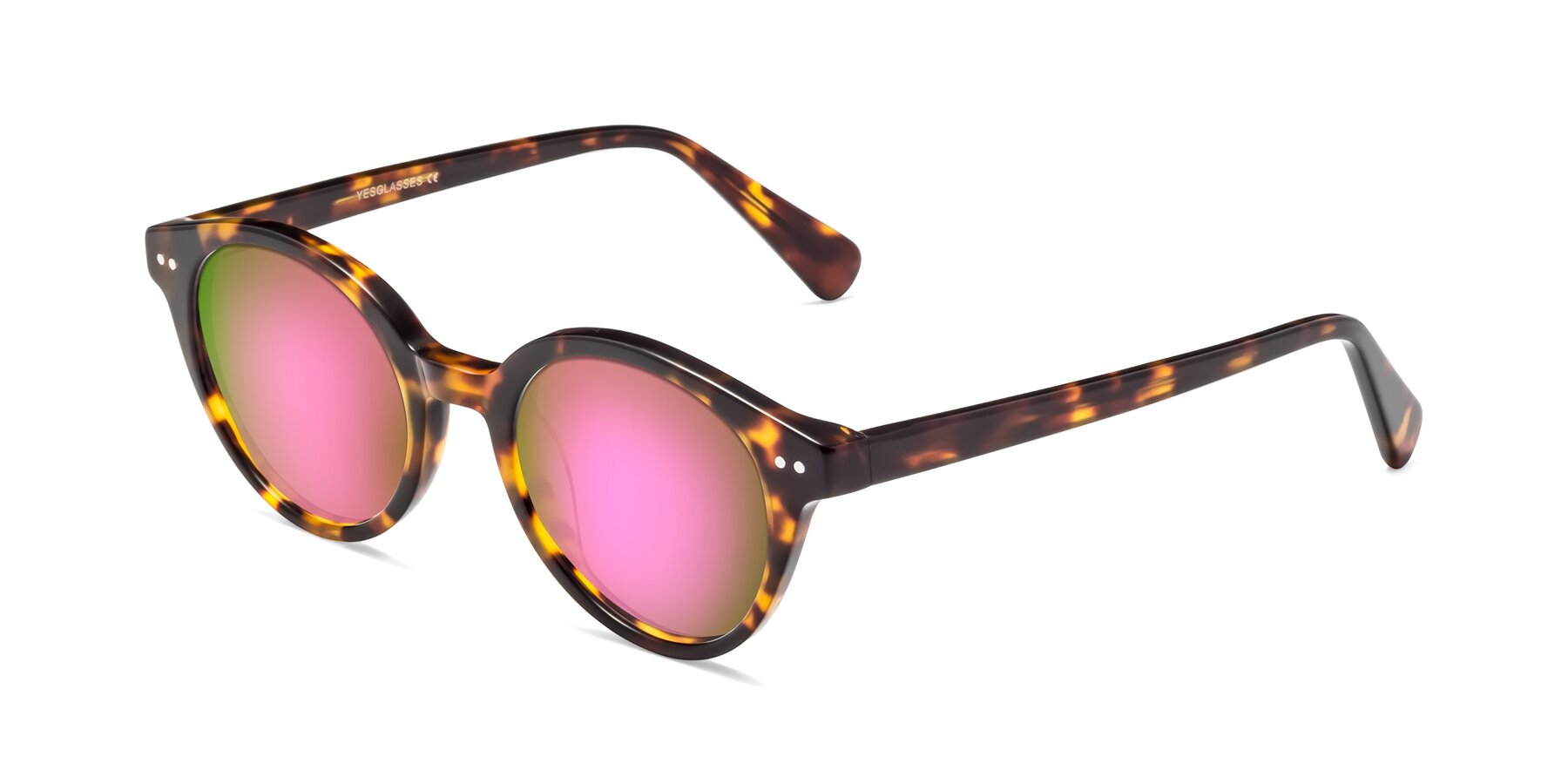 Angle of Bellion in Tortoise with Pink Mirrored Lenses