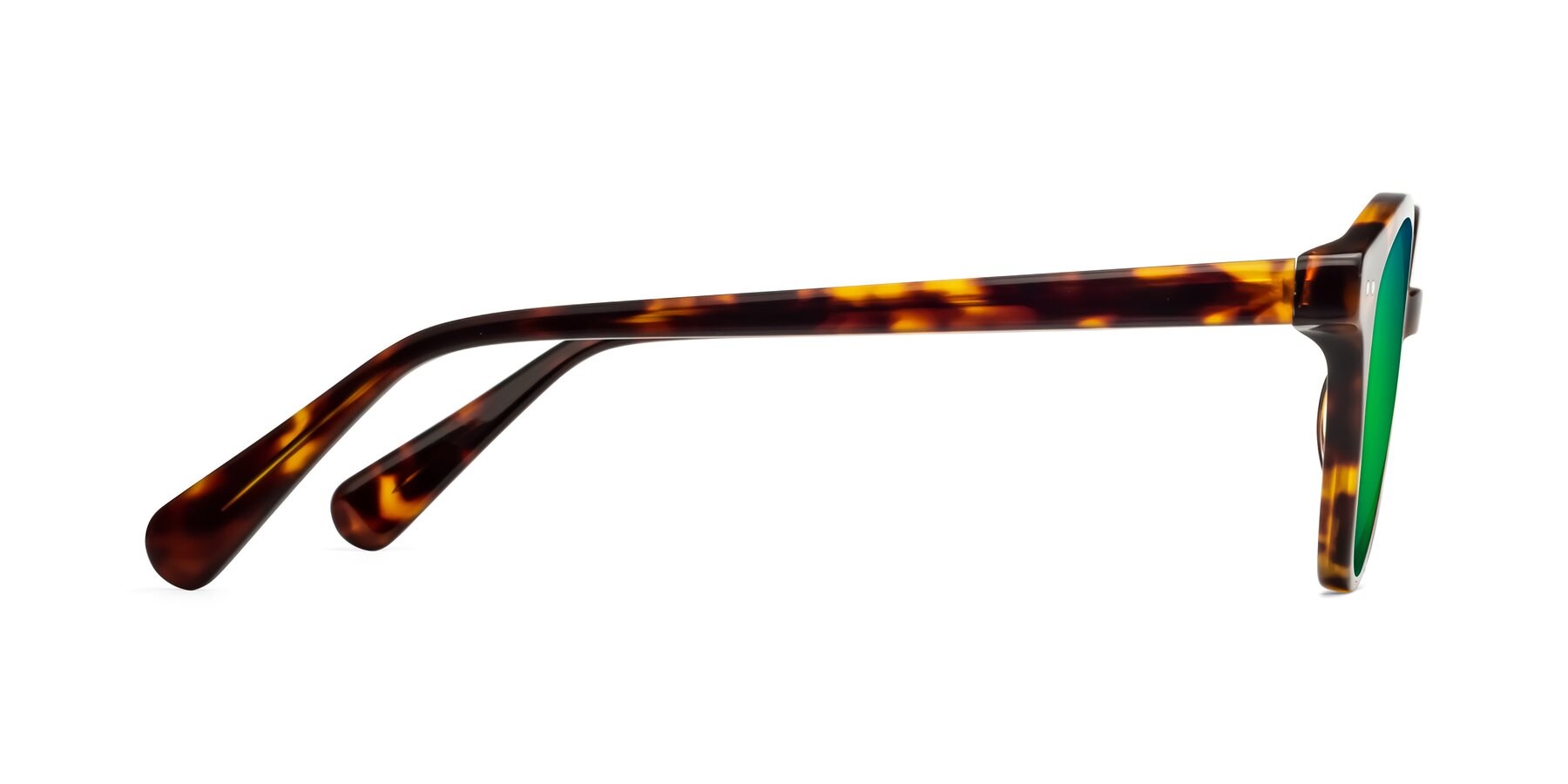 Side of Bellion in Tortoise with Green Mirrored Lenses