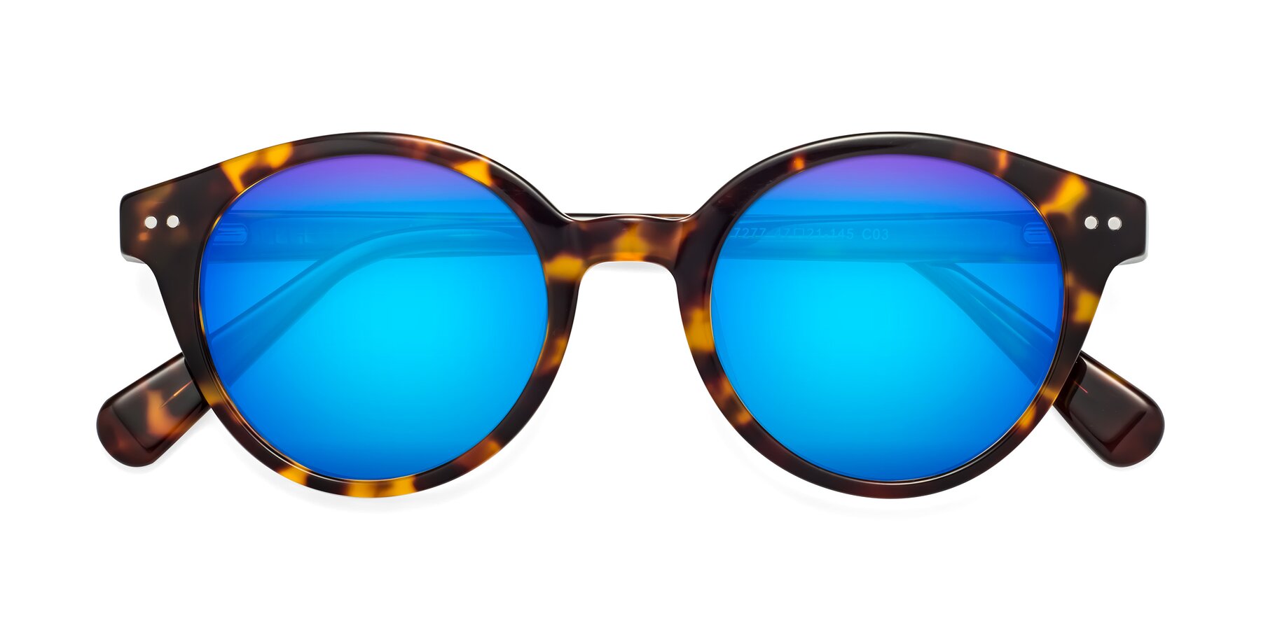 Folded Front of Bellion in Tortoise with Blue Mirrored Lenses