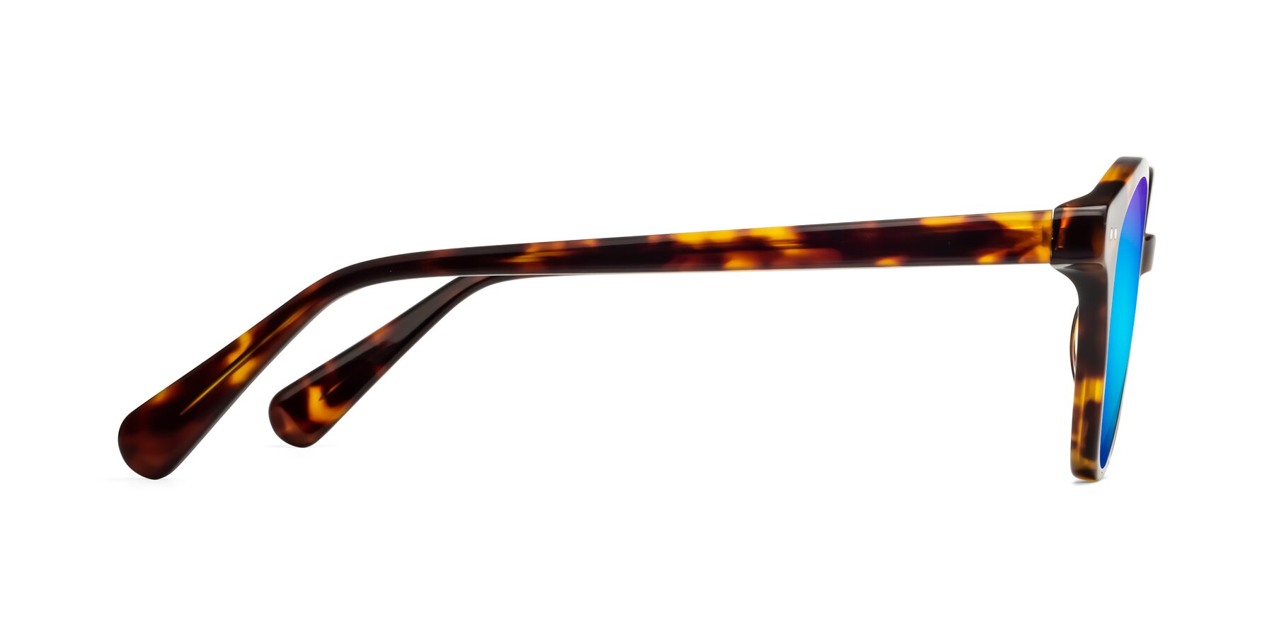 Side of Bellion in Tortoise with Blue Mirrored Lenses