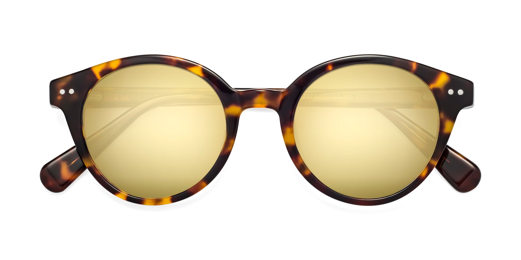 Folded Front of Bellion in Tortoise with Gold Mirrored Lenses