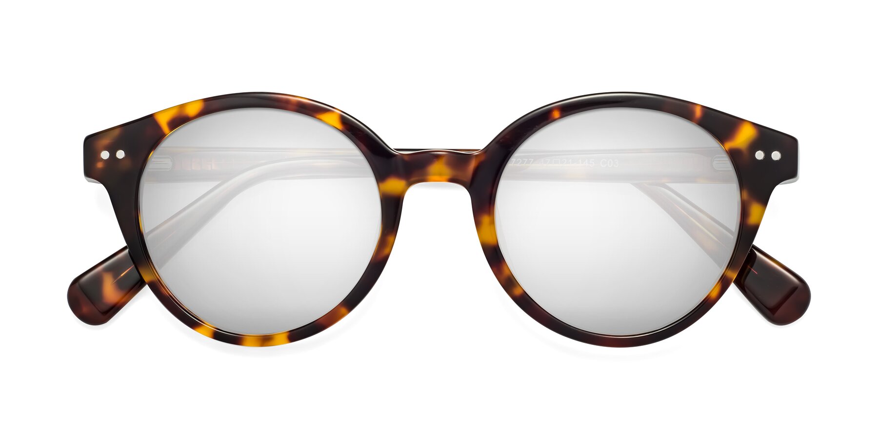 Folded Front of Bellion in Tortoise with Silver Mirrored Lenses
