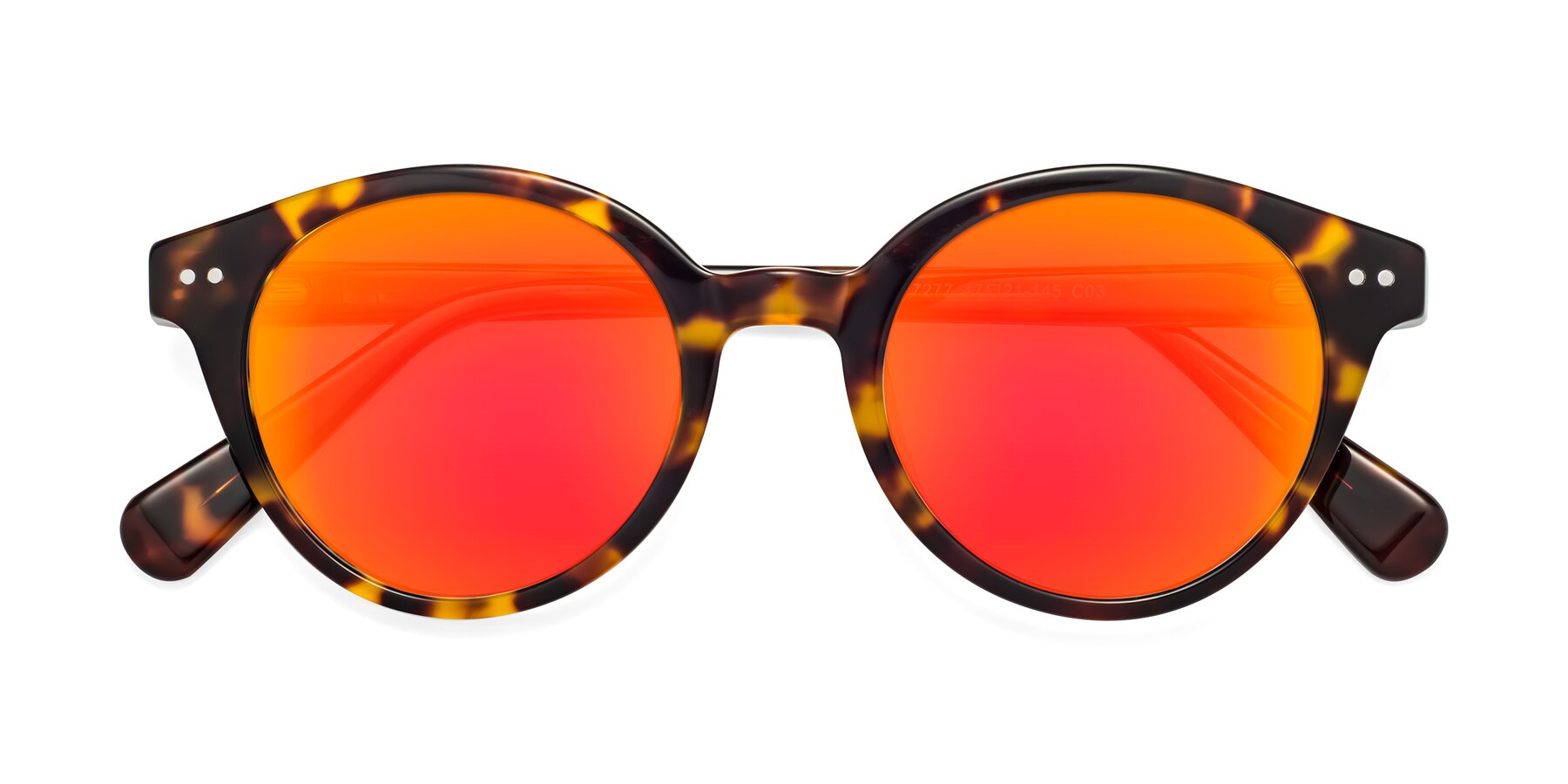 Folded Front of Bellion in Tortoise with Red Gold Mirrored Lenses