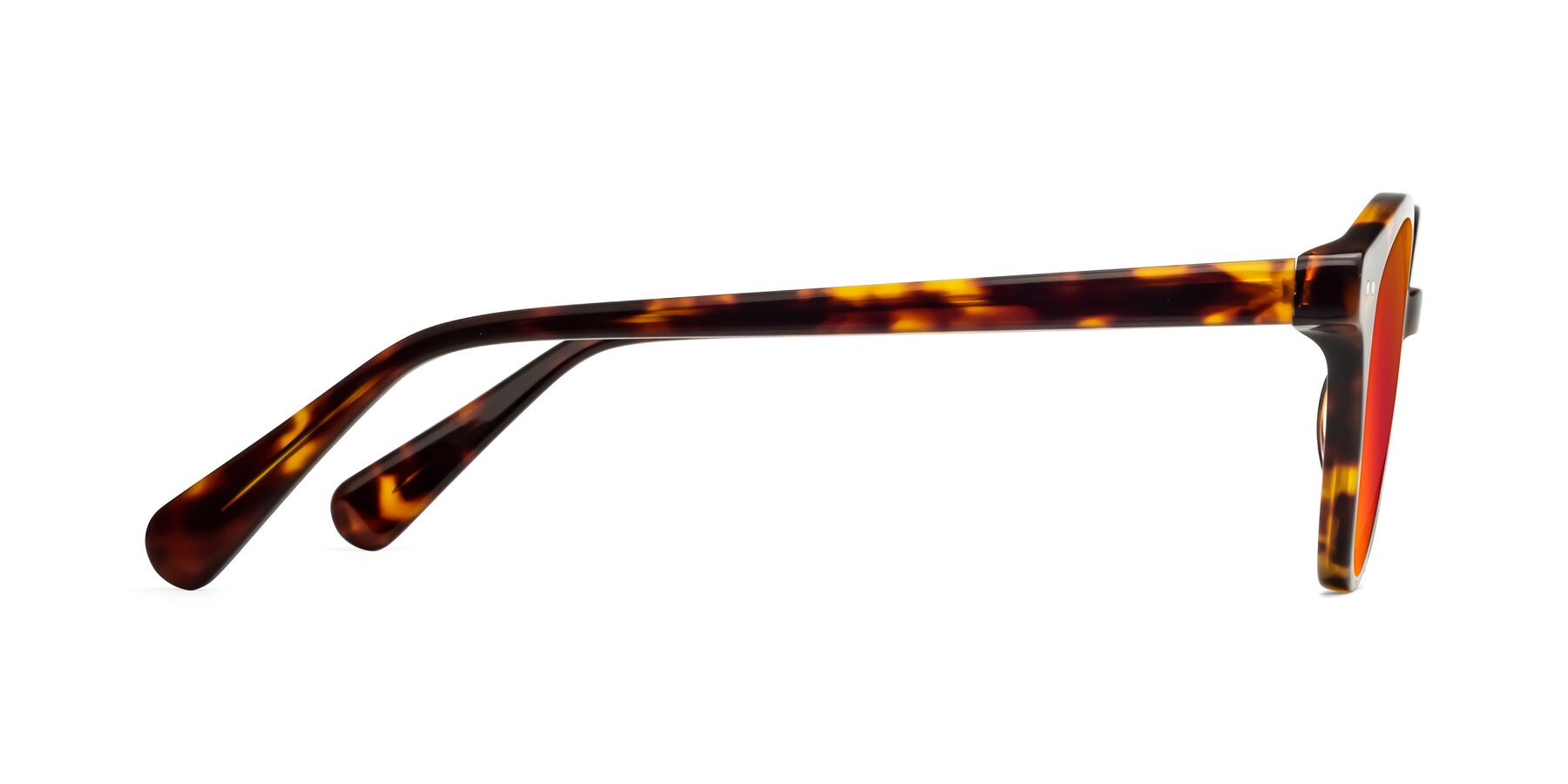 Side of Bellion in Tortoise with Red Gold Mirrored Lenses