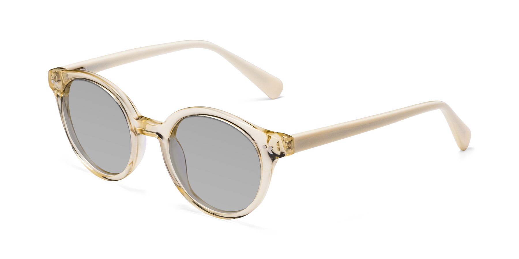 Angle of Bellion in Transparent Beige with Light Gray Tinted Lenses
