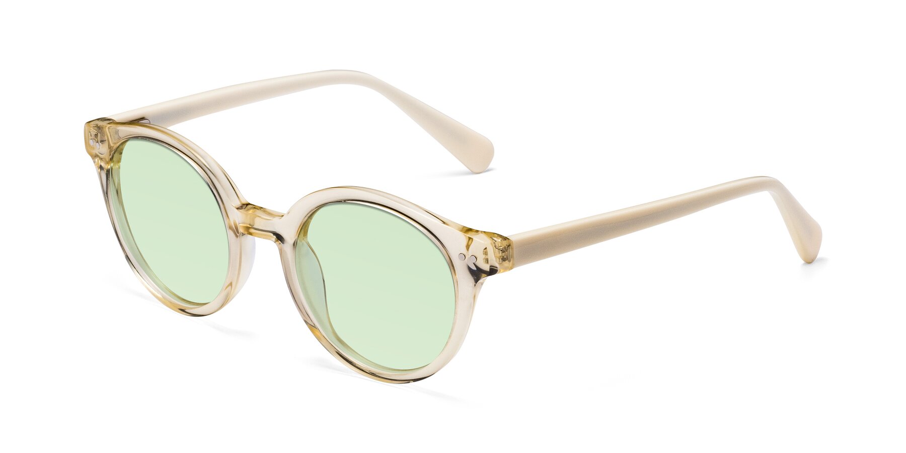 Angle of Bellion in Transparent Beige with Light Green Tinted Lenses