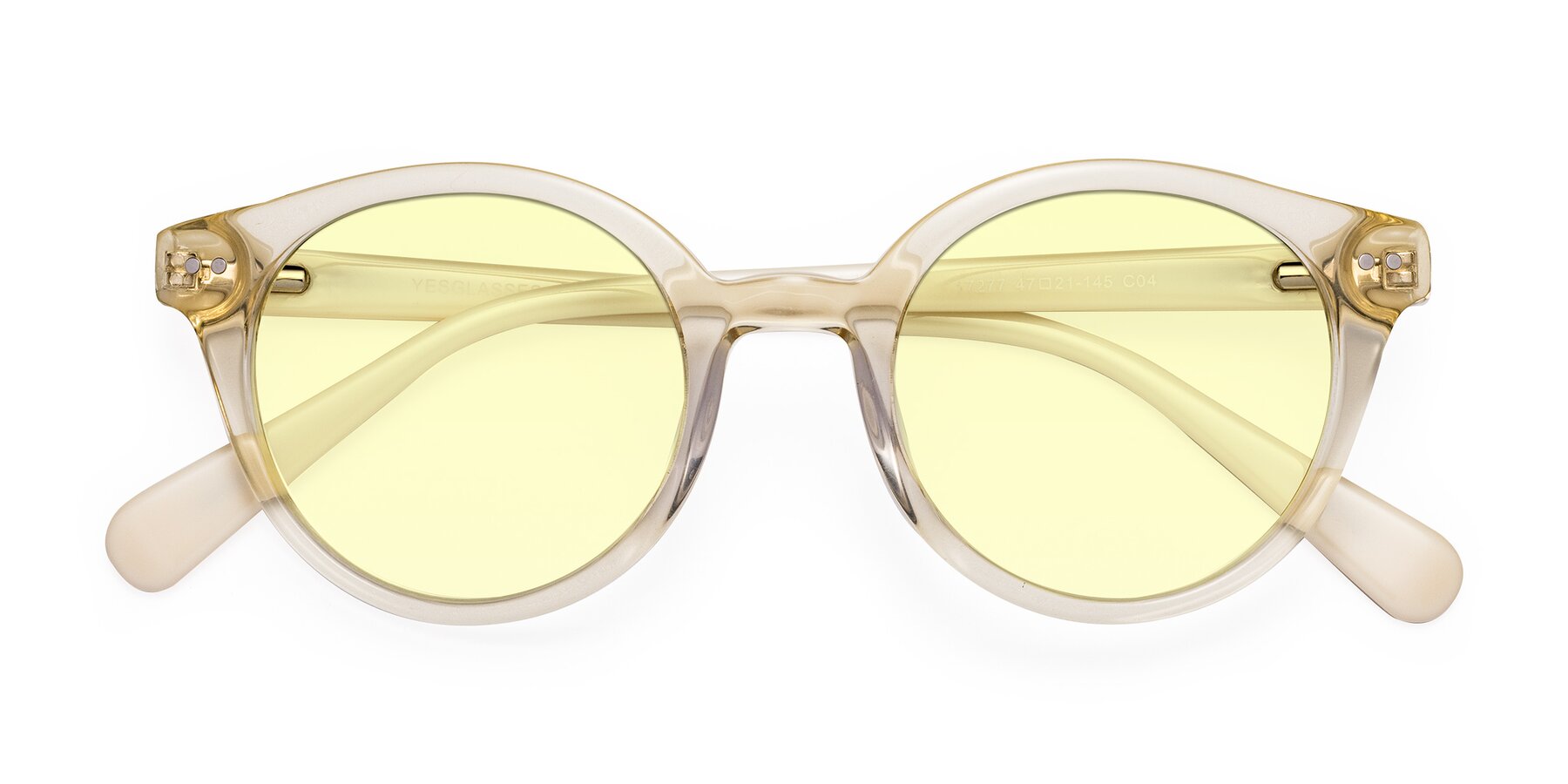 Folded Front of Bellion in Transparent Beige with Light Yellow Tinted Lenses