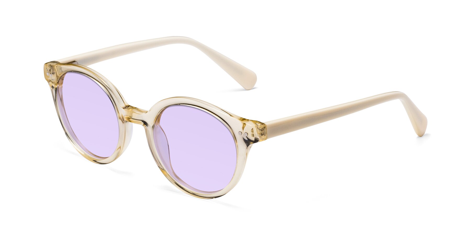 Angle of Bellion in Transparent Beige with Light Purple Tinted Lenses