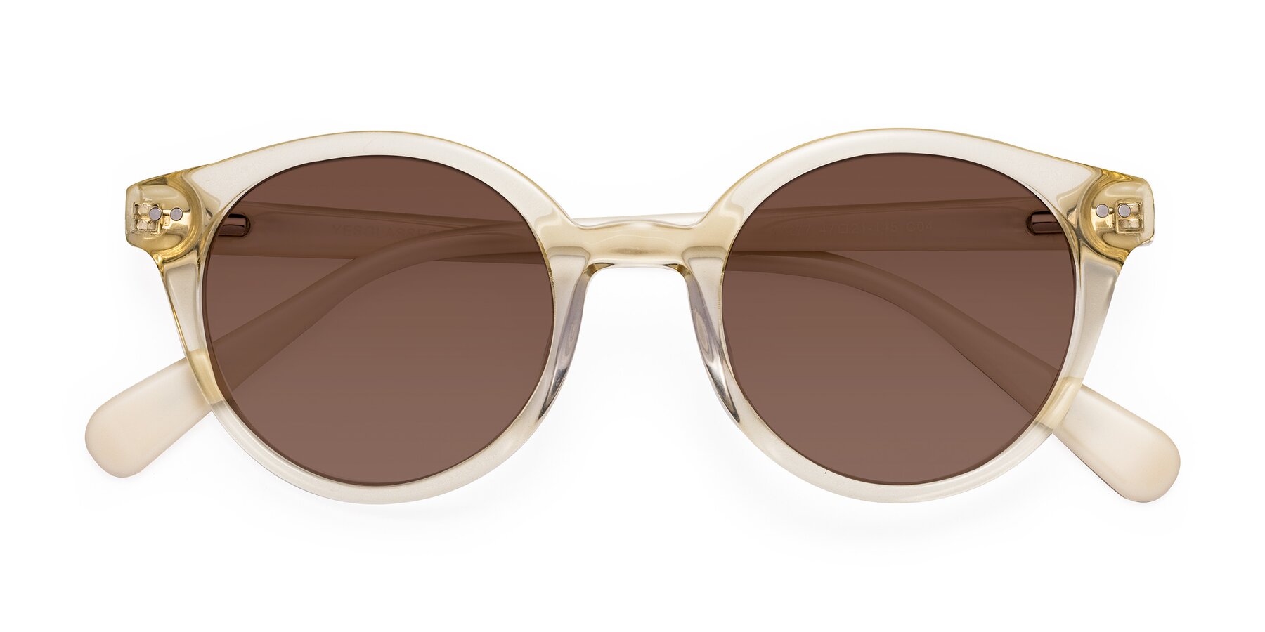 Folded Front of Bellion in Transparent Beige with Brown Tinted Lenses