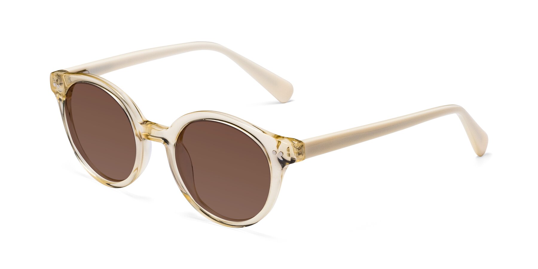 Angle of Bellion in Transparent Beige with Brown Tinted Lenses