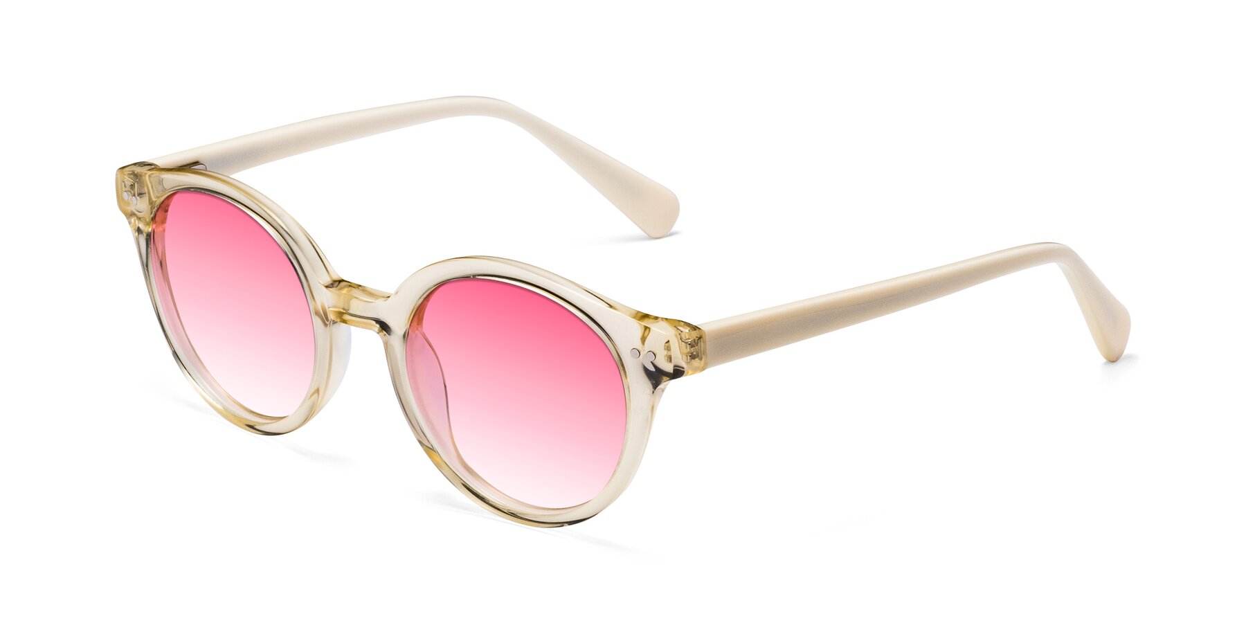 Angle of Bellion in Transparent Beige with Pink Gradient Lenses