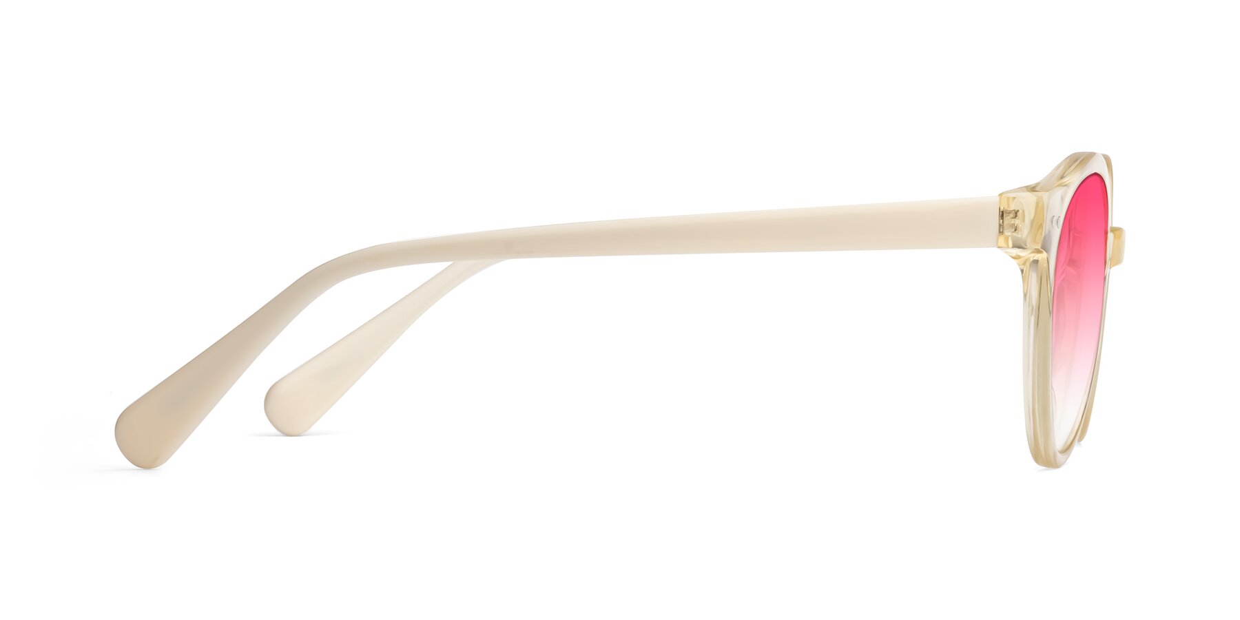 Side of Bellion in Transparent Beige with Pink Gradient Lenses