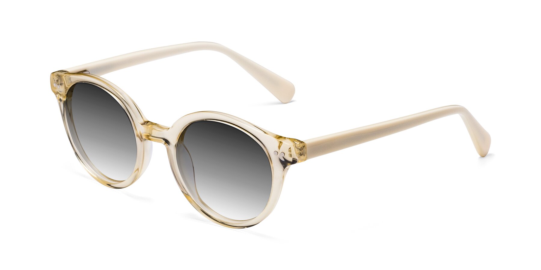 Angle of Bellion in Transparent Beige with Gray Gradient Lenses