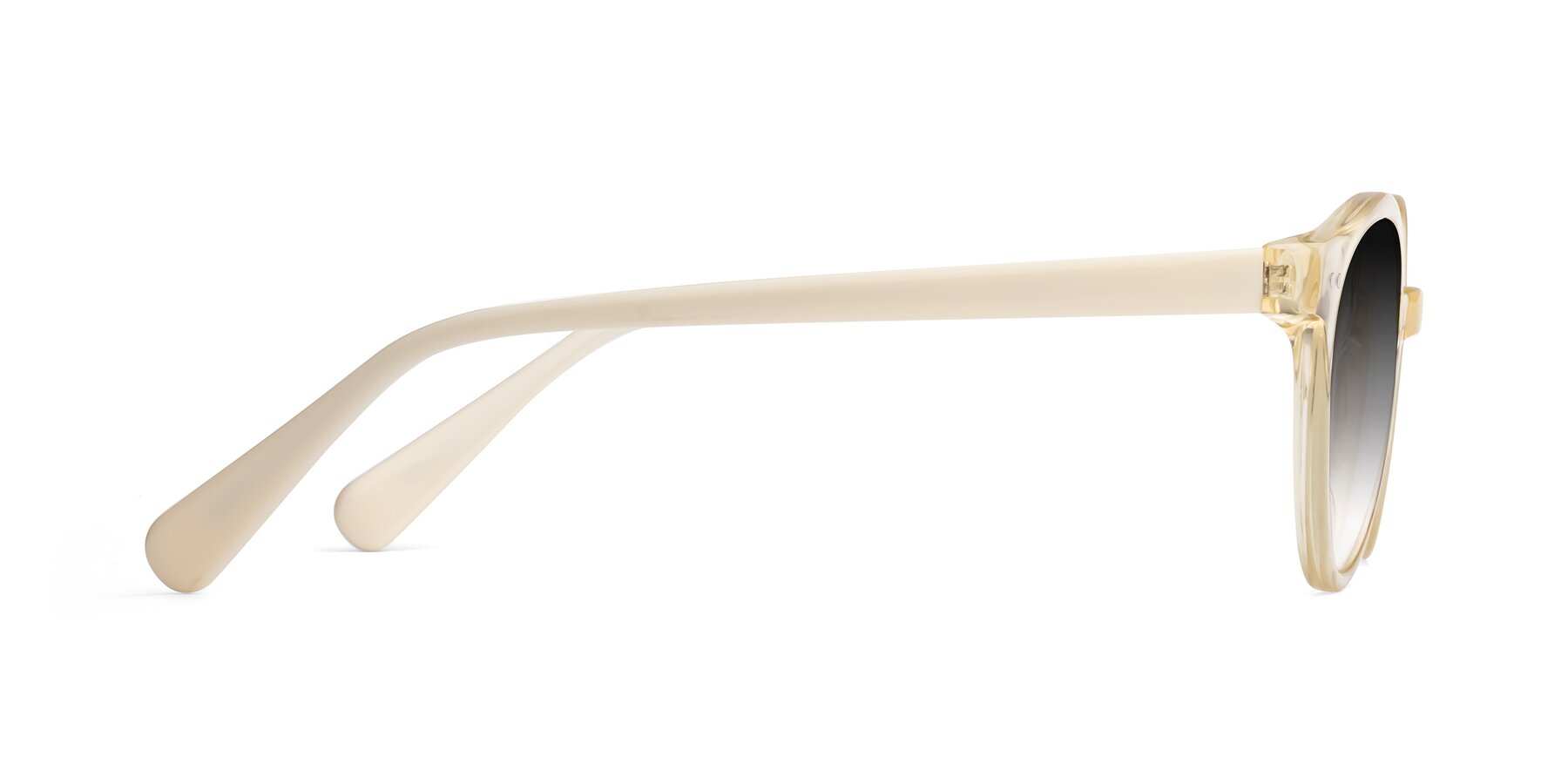 Side of Bellion in Transparent Beige with Gray Gradient Lenses