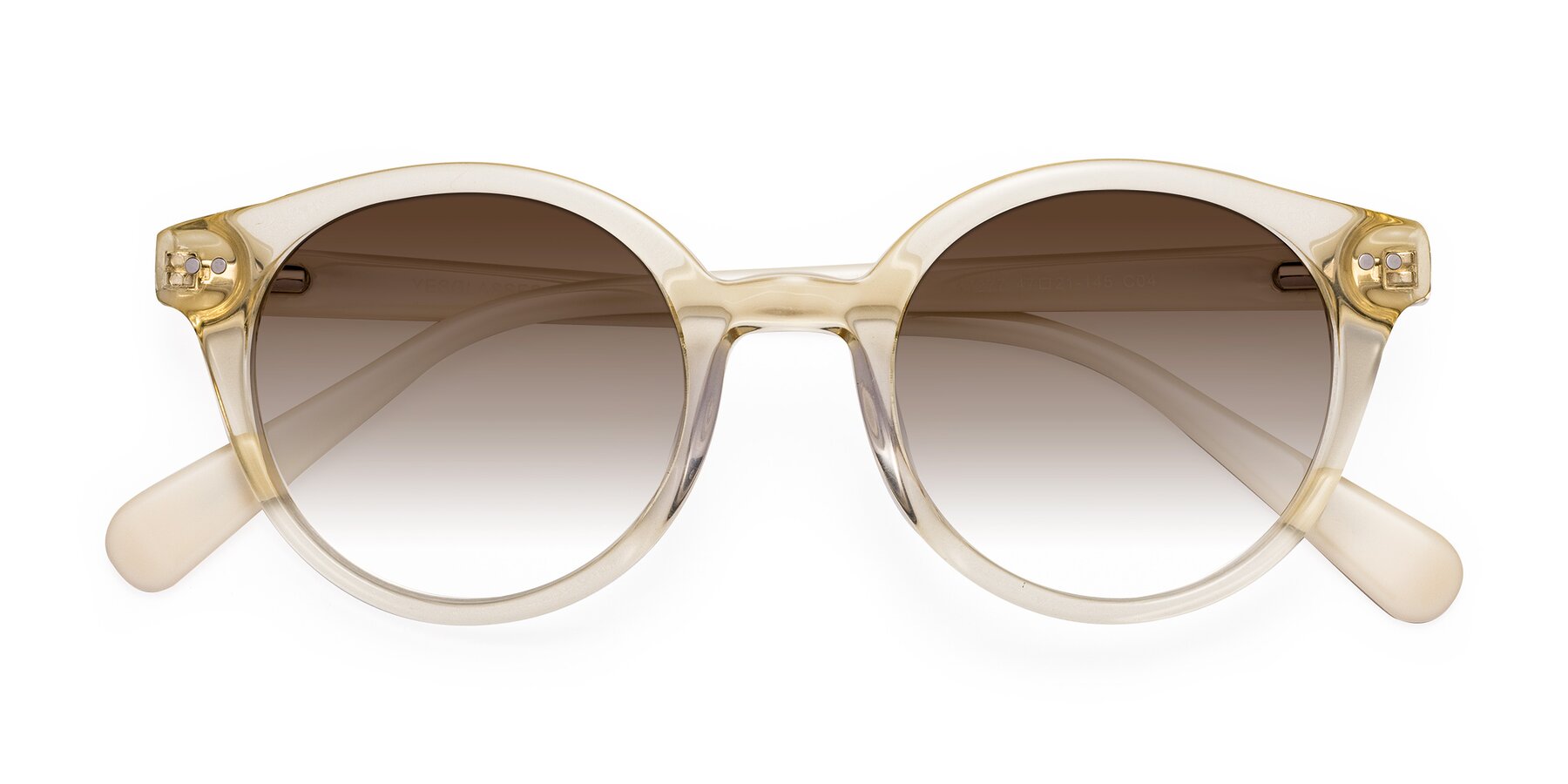 Folded Front of Bellion in Transparent Beige with Brown Gradient Lenses
