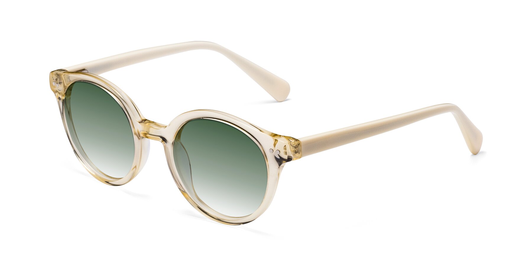 Angle of Bellion in Transparent Beige with Green Gradient Lenses