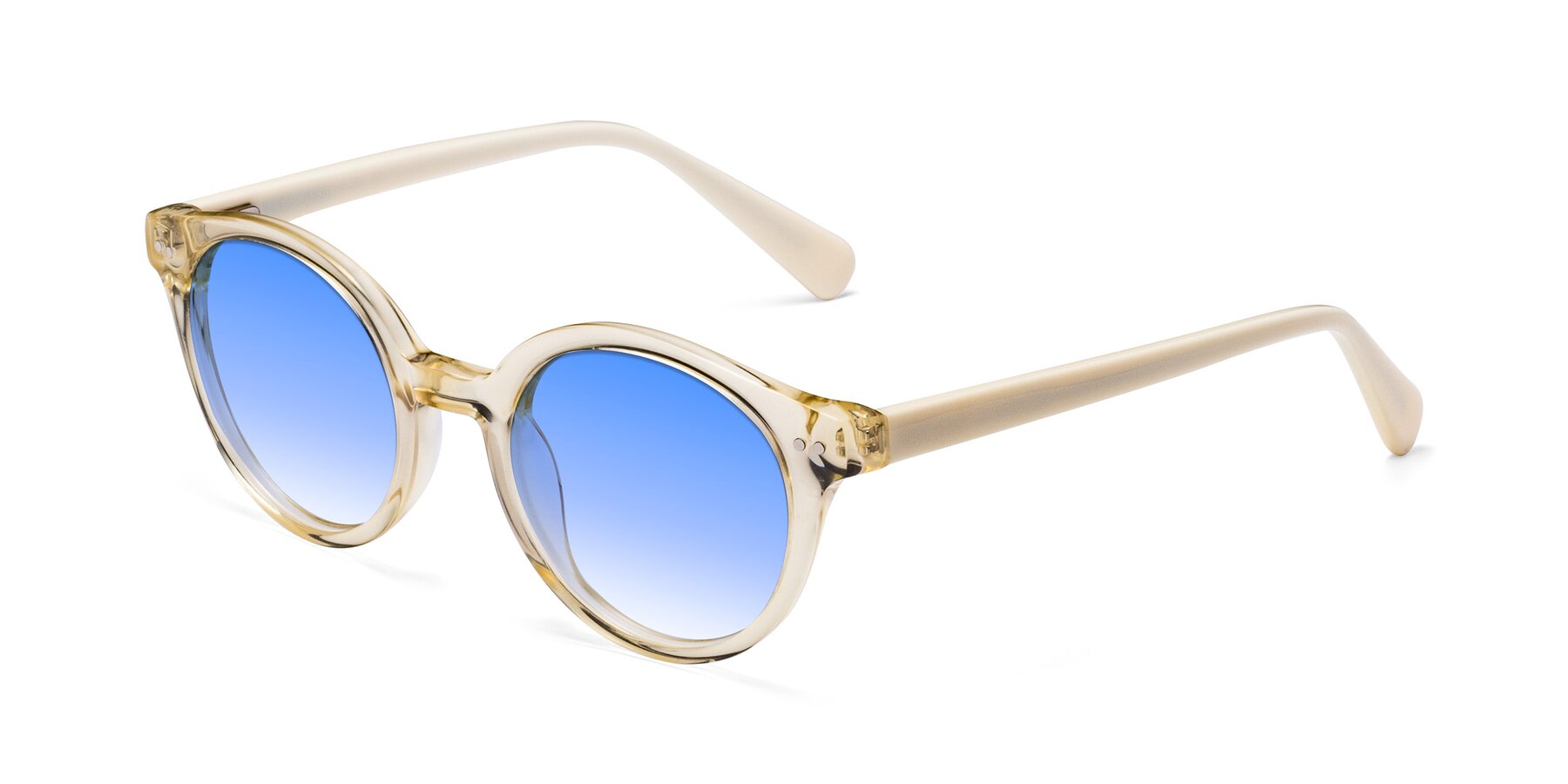 Angle of Bellion in Transparent Beige with Blue Gradient Lenses