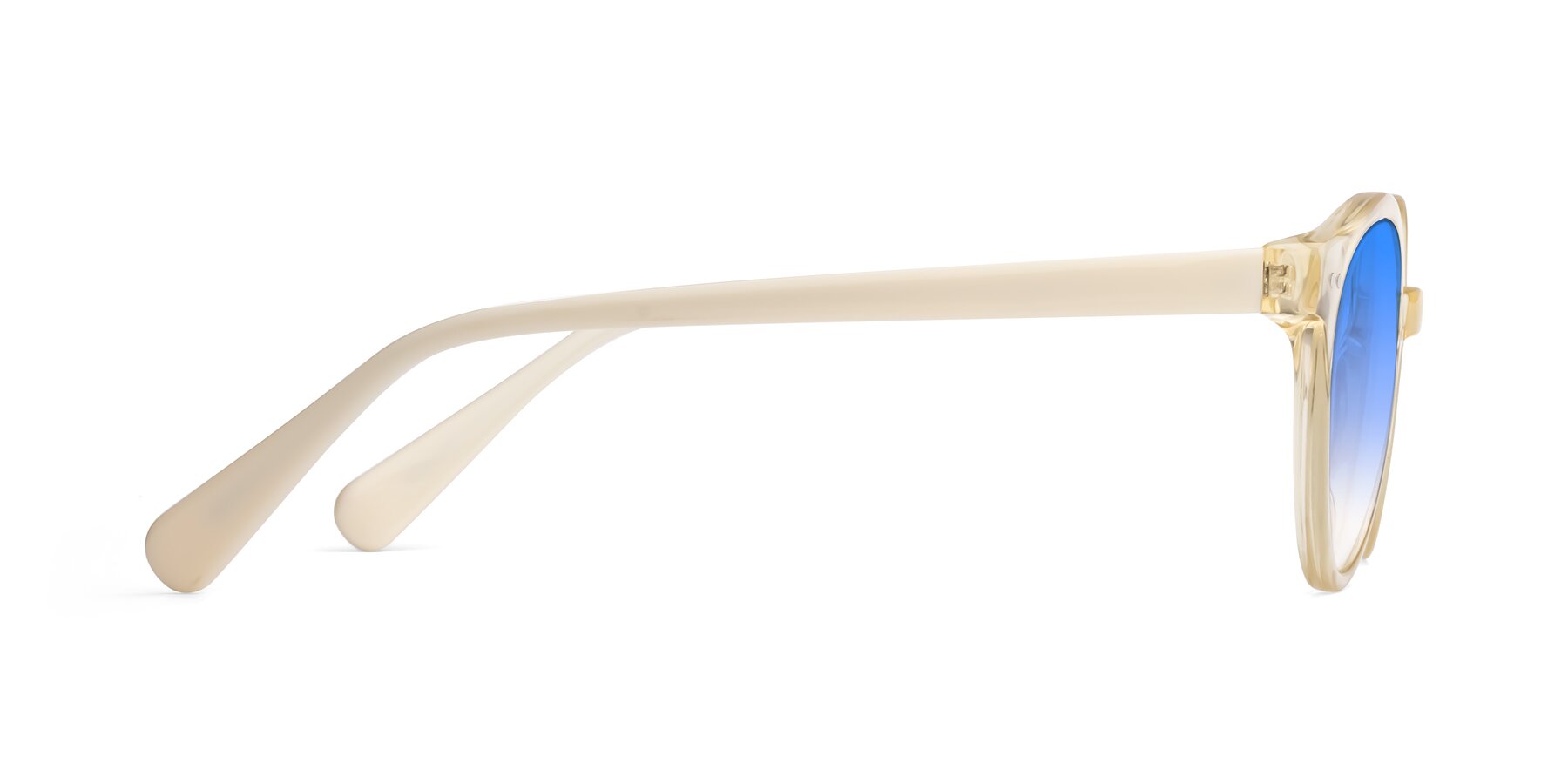Side of Bellion in Transparent Beige with Blue Gradient Lenses