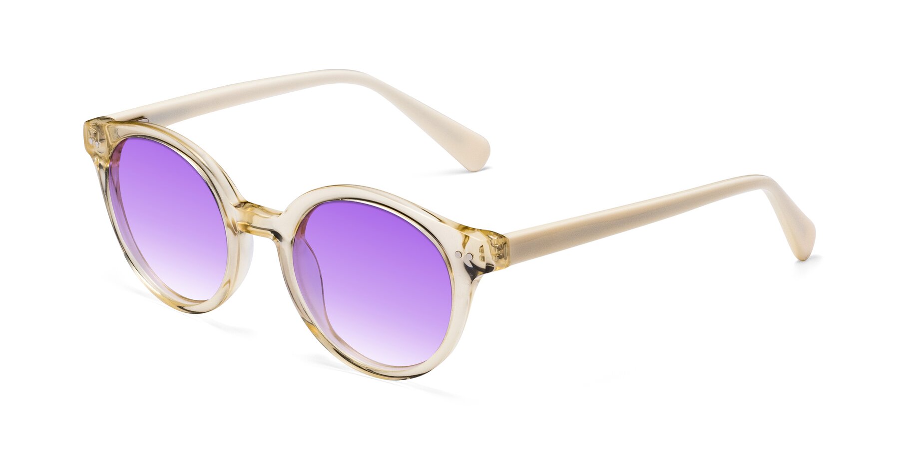 Angle of Bellion in Transparent Beige with Purple Gradient Lenses