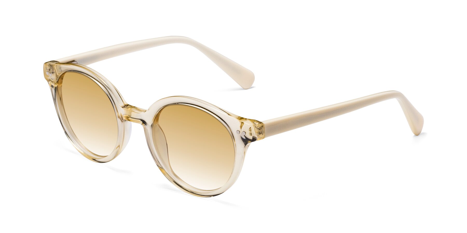 Angle of Bellion in Transparent Beige with Champagne Gradient Lenses
