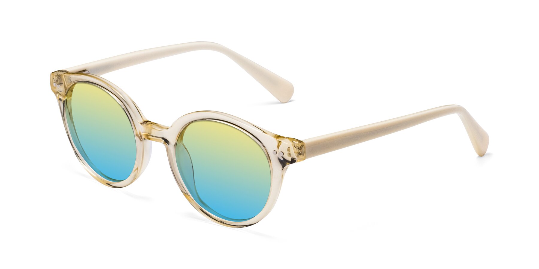 Angle of Bellion in Transparent Beige with Yellow / Blue Gradient Lenses