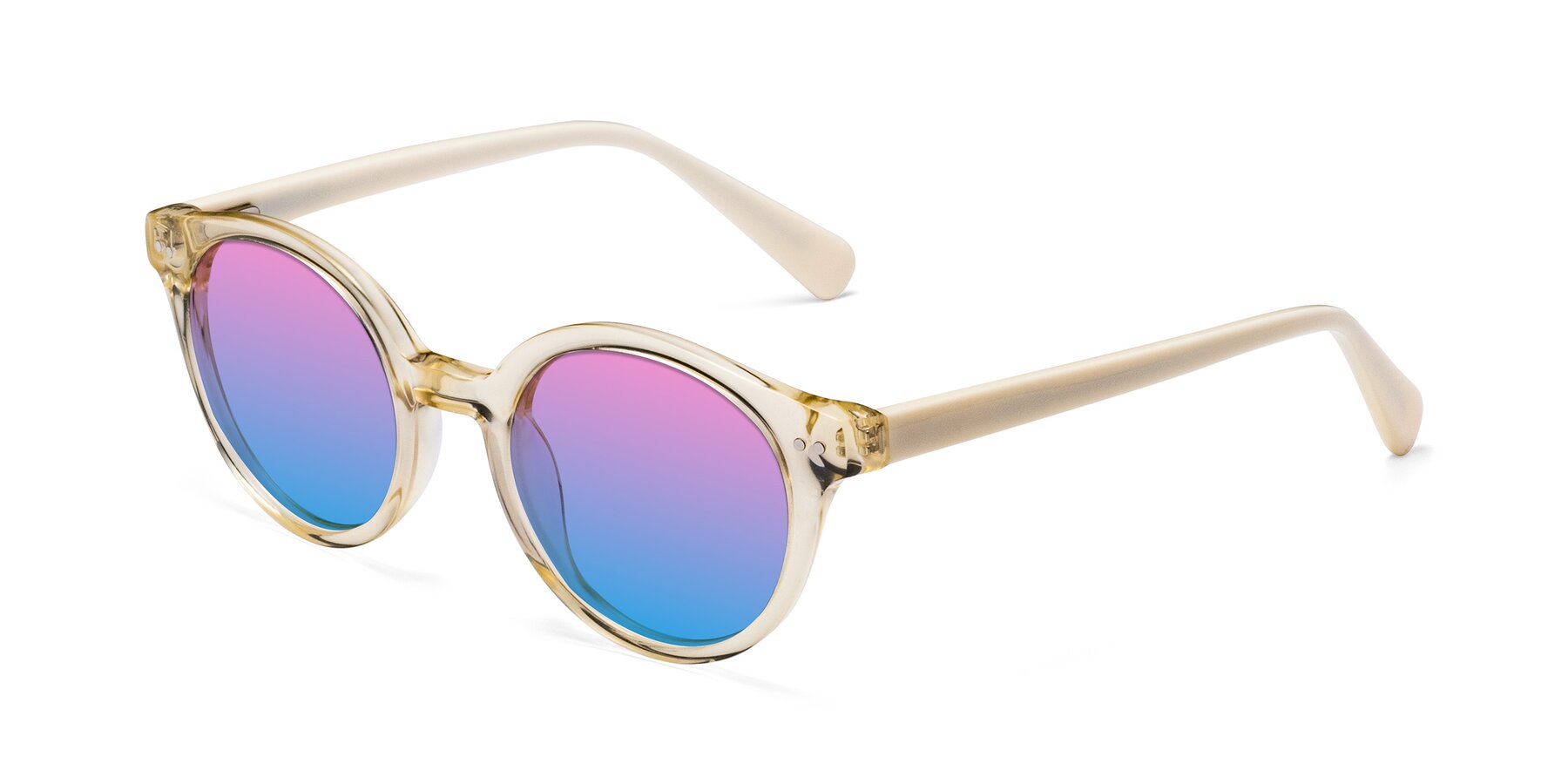 Angle of Bellion in Transparent Beige with Pink / Blue Gradient Lenses