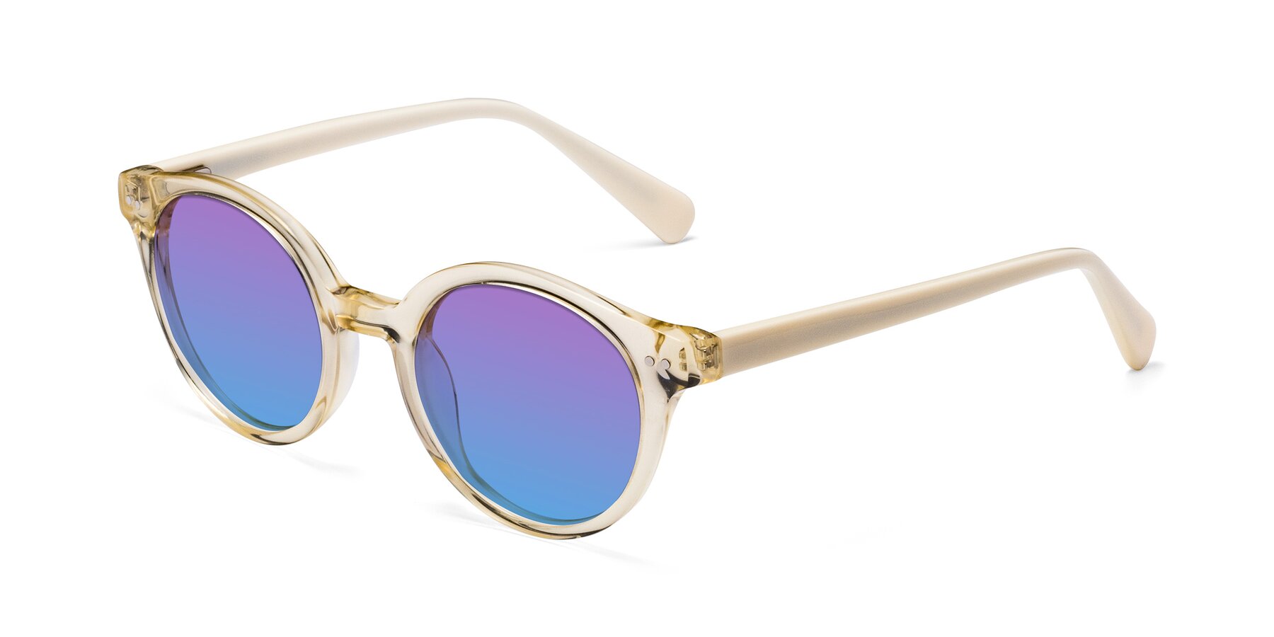 Angle of Bellion in Transparent Beige with Purple / Blue Gradient Lenses
