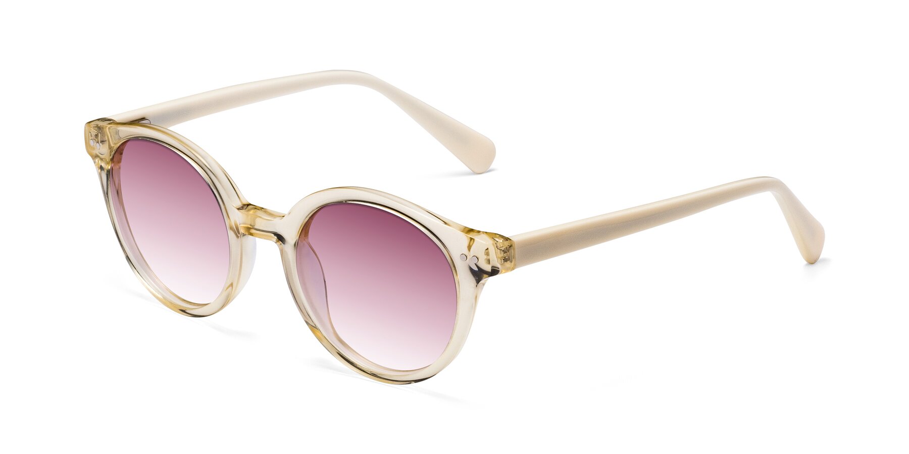 Angle of Bellion in Transparent Beige with Wine Gradient Lenses