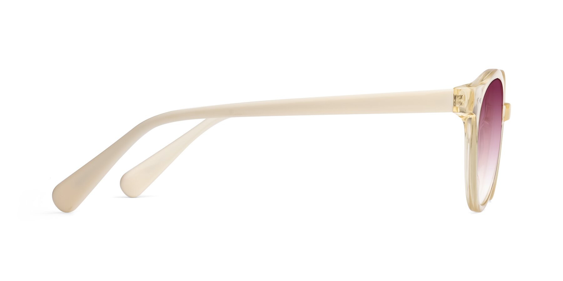 Side of Bellion in Transparent Beige with Wine Gradient Lenses