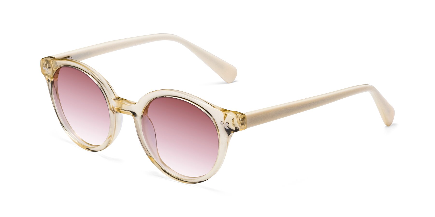 Angle of Bellion in Transparent Beige with Garnet Gradient Lenses