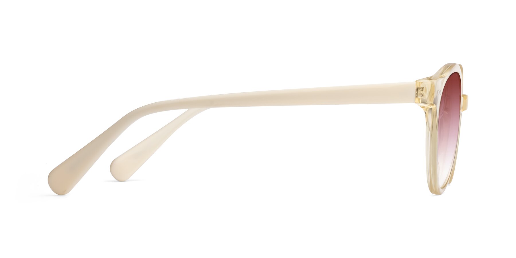 Side of Bellion in Transparent Beige with Garnet Gradient Lenses