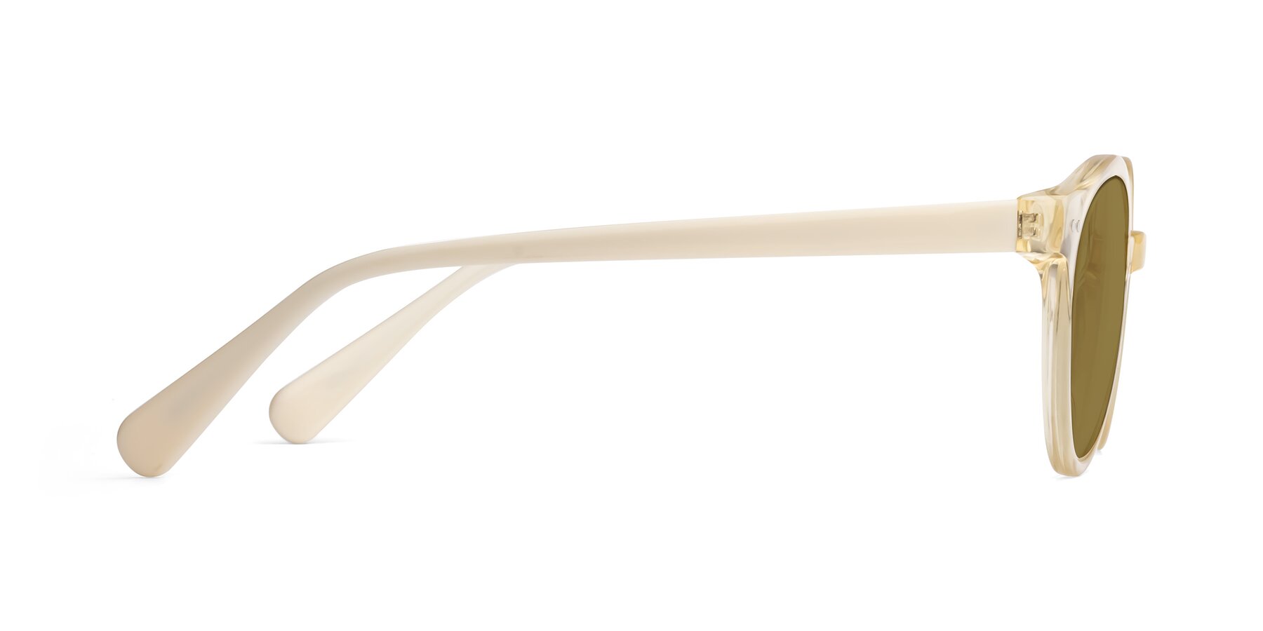 Side of Bellion in Transparent Beige with Brown Polarized Lenses